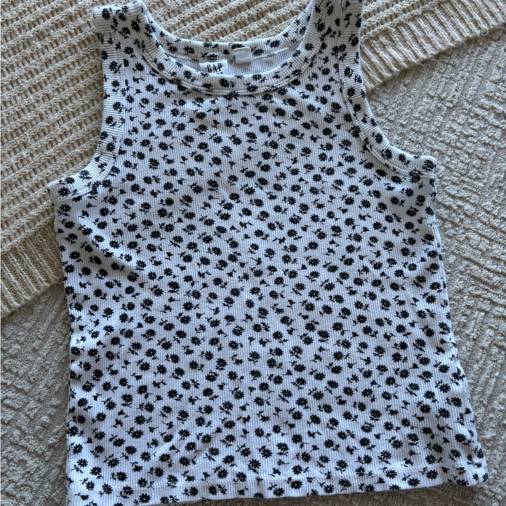 NEW Gap Kids Floral Ribbed Tank